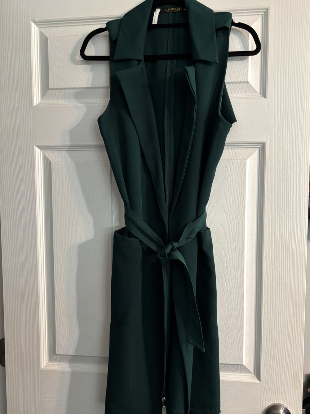 Sleeveless Belted Trench Vest